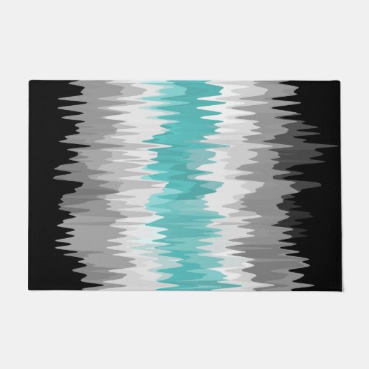 Boho Funky Wavy Abstrakt Libramasculine Prilag Fußmatte (Vorderseite)
