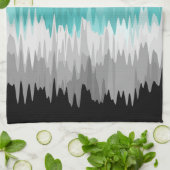 Boho Funky Wavy Abstrakt Libramasculine Prilag Geschirrtuch (Gefaltet)