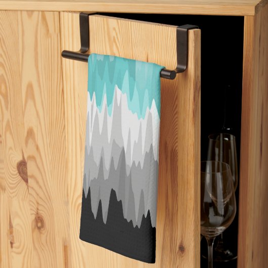 Boho Funky Wavy Abstrakt Libramasculine Prilag Geschirrtuch (Drittel gefaltet)