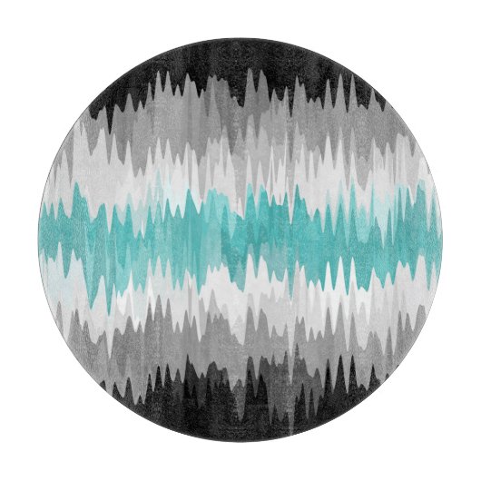 Boho Funky Wavy Abstrakt Libramasculine Prilag Schneidebrett (Vorderseite)