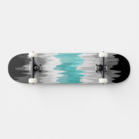 Boho Funky Wavy Abstrakt Libramasculine Prilag Skateboard (Horizontal)