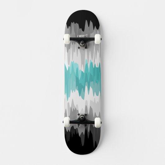 Boho Funky Wavy Abstrakt Libramasculine Prilag Skateboard (Vorderseite)