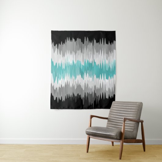 Boho Funky Wavy Abstrakt Libramasculine Prilag Wandteppich (Beispiel)
