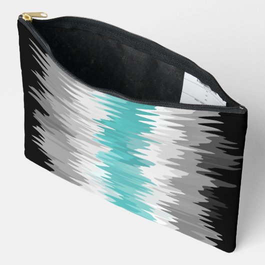Boho Funky Wavy Abstrakt Libramasculine Prilag Zubehörtasche (Offen)
