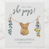 Boho Funny Baby Shower Favoriten Weinetikett (Einzelnes Label)