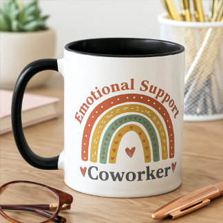 Boho Funny Coworker Emotional Support Work Bestie Tasse