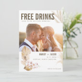 Boho Funny Foto Wedding Save the Date (Stehend Vorderseite)