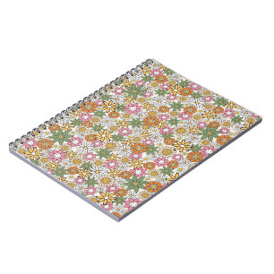 Boho-Gänseblümchen-Blumen 70er Jahre Groovy Floral Notizblock