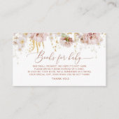Boho garden Blume Bücher für Babytickets Begleitkarte (Vorderseite)