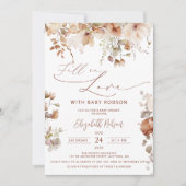 Boho Garden Blume fallen in Liebe Babydusche Einladung (Vorderseite)