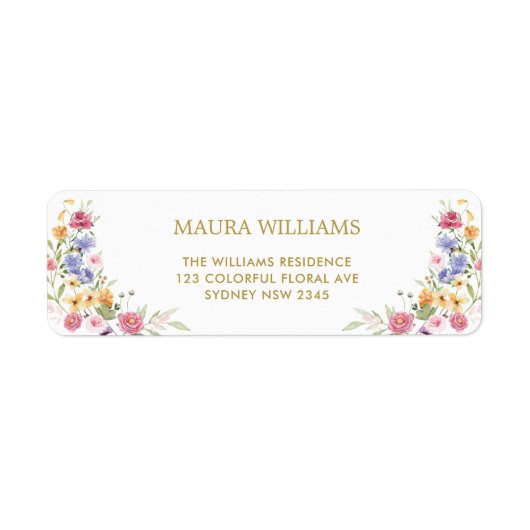 Boho Garden Blume Hochzeitsfeier Rücksendeadresse (Vorne)