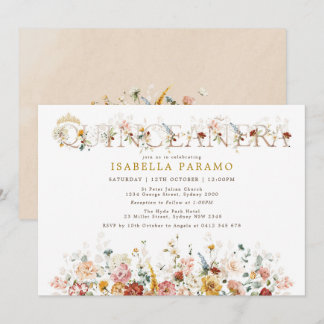 Boho Garden Blume Quinceañera 15. Geburtstag Einladung