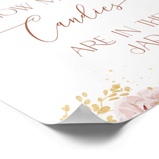 Boho Garden Blume Raten Sie, wie viele Bonbons Poster (Ecke)