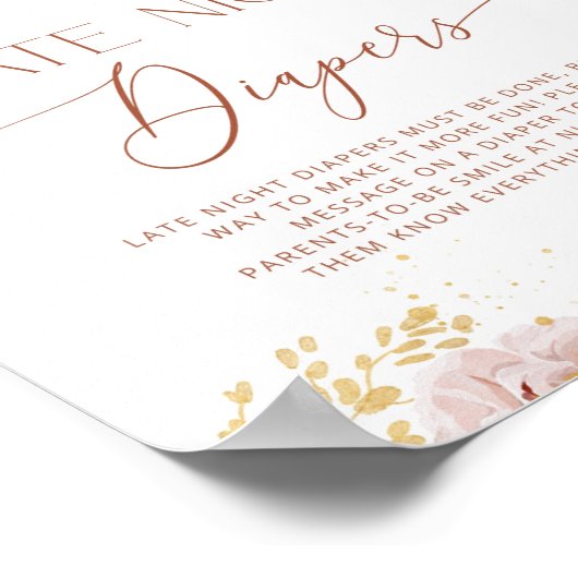 Boho garden Blume Spate Night Diapers Poster (Ecke)