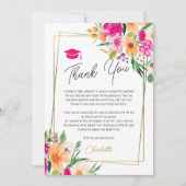 Boho Garden Blumengold Foto Abschluss Dankeskarte (Vorderseite)