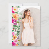 Boho Garden Blumengold Foto Abschluss Dankeskarte (Rückseite)