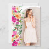 Boho Garden Blumengold Foto Abschluss Einladung (Rückseite)