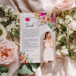 Boho Garden Blumengold Foto Abschluss Einladung