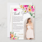 Boho Garden Blumengold Foto Abschluss Einladung (Vorderseite)