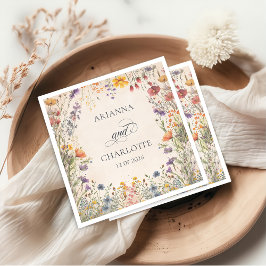Boho Garden Floral Wedding Napkins Serviette