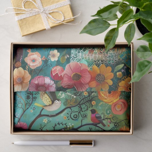 BOHO GARDEN MÄDCHEN DECOUPAGE SEIDENPAPIER (Geschenk)