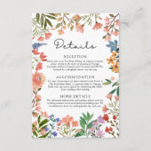 Boho Garden of Wildblumen Hochzeitdetails Begleitkarte (Vorderseite)