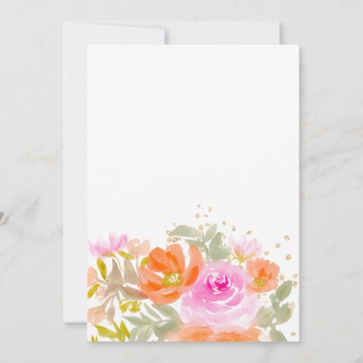 Boho Garden orange wildflowers graduation Dankeskarte (Rückseite)