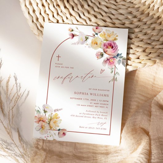 Boho Garden Rose Blume Bestätigung Einladung