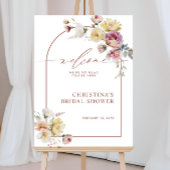 Boho Garden Rose Blume Brautparty Willkommen Poster