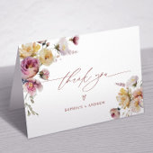 Boho Garden Rose Blume Hochzeit Dankeskarte