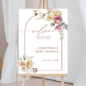 Boho Garden Rose Blume Kinderdusche Begrüßungszeic Poster