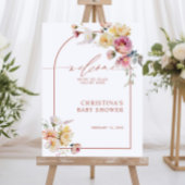 Boho Garden Rose Blume Kinderdusche Begrüßungszeic Poster