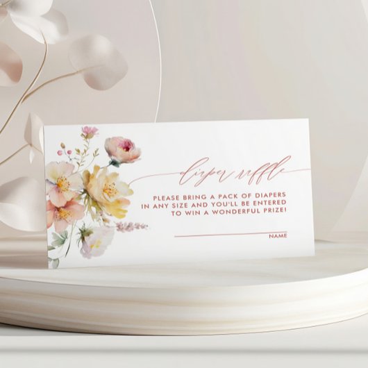 Boho Garden Rose Blume Windeln Raffle Begleitkarte