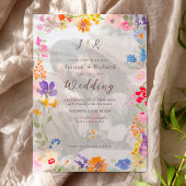 Boho garden Sommerblumen 2 Foto Initialen Hochzeit Einladung