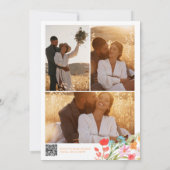 Boho Garden Summer Floral Photo QR Wedding Einladung (Rückseite)