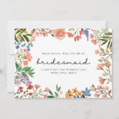 Boho Garden von Wildblume Bridesmaid Vorschlag Mitteilungskarte (Vorderseite)
