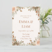 Boho Garden Watercolor Floral Blush Roses Pampas Einladung (Stehend Vorderseite)