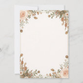Boho Garden Watercolor Floral Blush Roses Pampas Einladung (Rückseite)