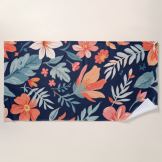 Boho Garden Whimsy - Floral Pattern Beach Badtuch Strandtuch