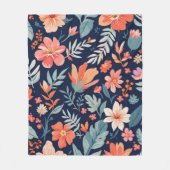 Boho Garden Whimsy - Tropical Floral Fleece Blanke (Vorderseite)