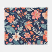 Boho Garden Whimsy - Tropical Floral Fleece Blanke (Vorderseite (Horizontal))