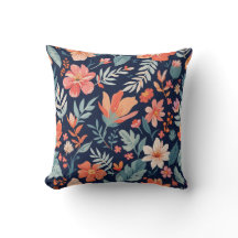 Boho Garden Whimsy - Tropical Floral Throw Kissen