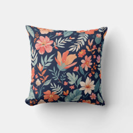Boho Garden Whimsy - Tropical Floral Throw Kissen