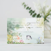 Boho Garden Wildblume | HochzeitsrSVP RSVP Karte (Stehend Vorderseite)