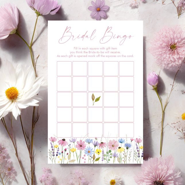 Boho Garden Wildflowers Bridal Shower Bingo Game (Von Creator hochgeladen)