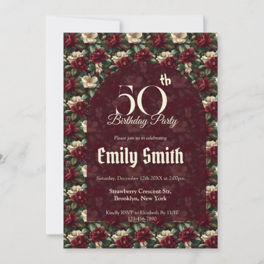 Boho Gardenias Flower Birthday Celebration Einladung (Vorderseite)