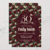 Boho Gardenias Flower Birthday Celebration Einladung (Vorne/Hinten)