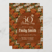 Boho Gardenias Themed Milestone Birthday Einladung (Vorne/Hinten)