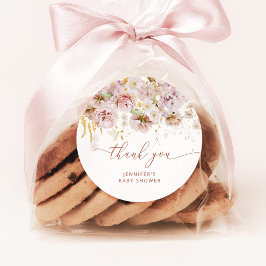 Boho Garten Blumendusche Danke Runder Aufkleber