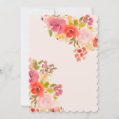 Boho Garten Blumengarten Aquarellbogen Rosa Sweet  Einladung (Rückseite)